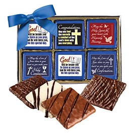 COMMUNION / CONFIRMATION - CHOCOLATE COVERED GRAHAM CRACKERS with MESSAGES - 12 piece