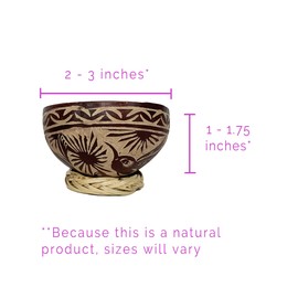 The Curated Pantry Mezcal Jicaras (Small, Shot Glass Size) - Holds 2-3 Ounces - Hand-carved from Mexico with Natural Fiber Base (Brown, 2)