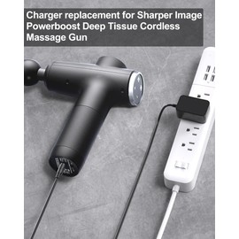 Cargador de pistola de mensajes de 27 V de repuesto para pistola de masaje de imagen más nítida Powerboost Pistola de masaje inalámbrica de tela profundo 1011666 1013002 1012667 1013983 1013985 con cable de alimentación de 5.9 pies