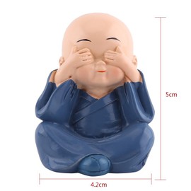 Hztyyier 4 Pieces Monk Figure Resin Cute Kongfu Monks Car Interior Display Decoration Car Dashboard Ornament Home Decor with Best Wishes