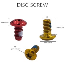 24 Pcs Bicycle Rotor Screws, Bike Disc Brake Rotor Bolts, Disc Brake Rotor Bolts, MTB Rotor Bolts, Screws Bolts for Mountain Bike Cycling Supplies, Steel Bicycle Disc Brake Screws