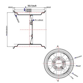ATV RTV Mower Rim 12x10.5 WHEEL RIM 5/4.5 for Zero Turn Riding Garden Lawn Mower Compact Tractors Heavy Equipment 12 x 10.5 Rim 5 Lugs Bolt Circle 4.5 inch,backspace 4.75 inch