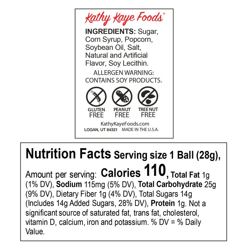 Kathy Kaye Baseball Sweet & Salty 1 oz. Popcorn Balls