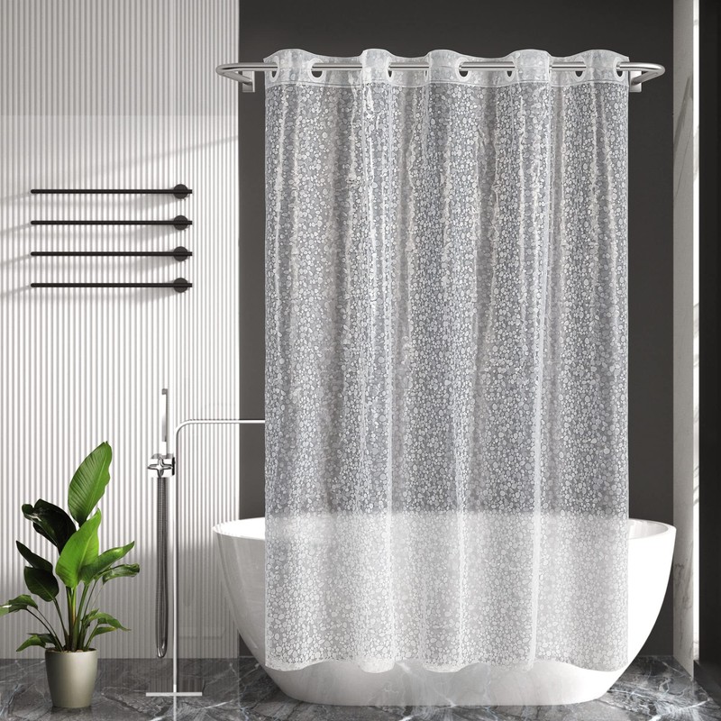 ABLUEN No Hook Shower Curtain or Liner - 8G Heavy