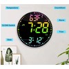 Large 12" Modern RGB Colorful LED Wall Clock, Large Digital