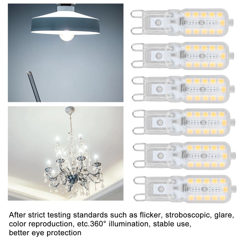 6pcs G9 LED Bulb 5W Transparent Cover 22LED Dimmable G9