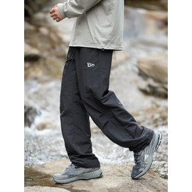 Mens Hiking Pants Cargo Outdoor Water Resistant Quick-Dry Pants Lightweight Drawstring Tactical Fishing Stretch Trousers Grey
