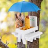 MIXXIDEA Squirrel Feeder Table with Umbrella, Wooden Squirrel Picnic Table