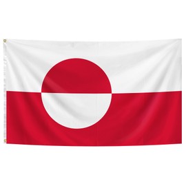 Greenland flag 3X5FT, Greenland flag, with 2 brass washers, durable polyester fiber. (Greenland, 3x5FT)