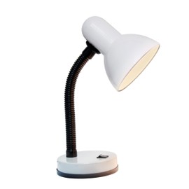 Simple Designs LD1088-WHT 14.25" Sleek and Sturdy Classic Gooseneck Study Desk Lamp, White