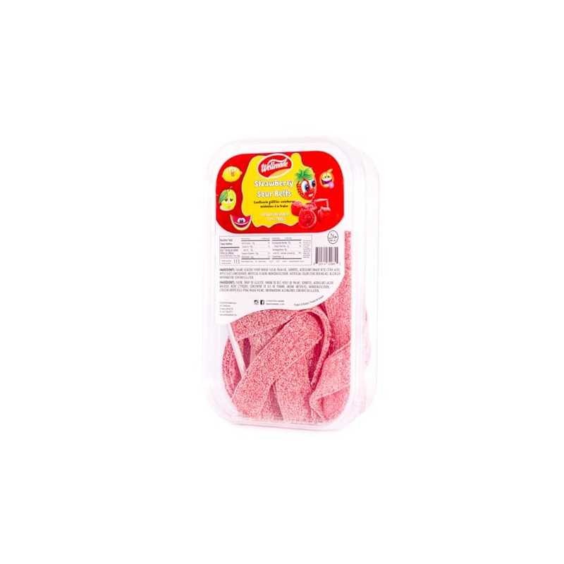 Strawberry Sour Belts Candy Wellmade's, HALAL. (200G)