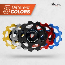 IMPALAPRO Bike 2 pieces bicycle front derailleur gear wheels 11T aluminium CNC gear wheels ceramic bearing – bicycle rear derailleur pulley – Shimano rear derailleur rollers – bicycle rear derailleur