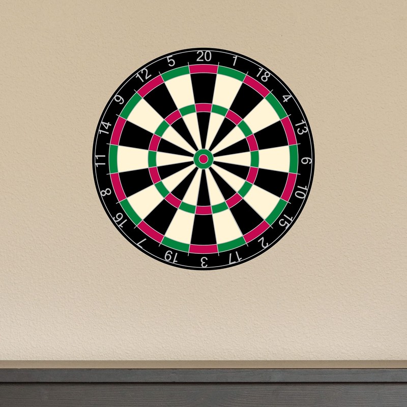 Dartboard Wall Decal, Wall Sticker, 19x19, 0600, For smooth walls