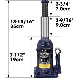 BIG RED 12 Ton (24,000 LBs) Torin Hydraulic Car Bottle Jack for Auto Repair and House Lift, Blue, AT91207UR