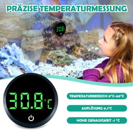 Aquarium Thermometer Digital Aquarium Thermometer Mini Aquarium Thermometer Digital Digital Aquarium Thermometer with LED Display Glue-On Mini Marine Temperature Sensor for Freshwater Marine Aquariums