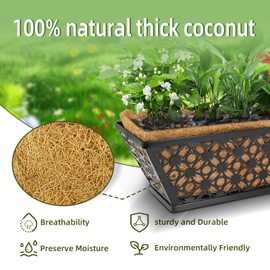 hehimhis 24 Inch 2 Pack Railing Planter Box with Adjustable Bracket,Window Planter Boxes Outdoor for Porch,Balcony Planters Railing Hanging,Fence,Patio Hanging Planters for Garden