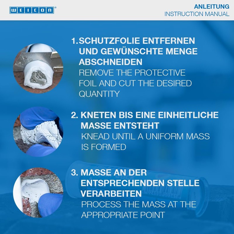 WEICON Repair Stick Concrete | 57 g | 2-Component Special