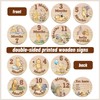 Hatzelou 7Pcs Baby Monthly Milestone Circles, Winnie Baby Stuff, Double-Sided