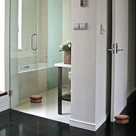 Sumnacon 2Pcs Heavy Duty Door Stoppers No Drill, Sturdy Stainless Steel Floor Door Stops with Anti-Skid Rubber - Decorative Metal Doorstops for Home Office Commercial Industrial, Woodgrain