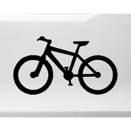 White - 2-Pack Mountain Bike Vinyl Decals - Biking MTB ATB Bicycle XC Downhill Cyclocross CX - Die Cut Stickers - Each 3.5w x 2h inches