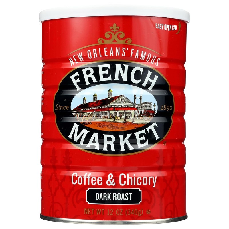 French Market Coffee & Chicory Dark Roast Ground Coffee, 12oz