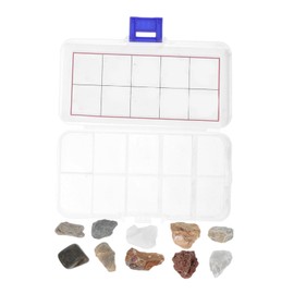Operitacx Rock Mineral Collection Kit for Natural Specimens with Portable Storage Box Educational Guide for Classroom Home Learning Geology Set for Young Geologists