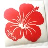 nc-smile Hawaiian Sticker Hibiscus Aloha (A, Red)