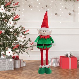 ACTOYS Christmas Elf Doll, Retractable Christmas Dolls Decoration, Elk or Elf, Christmas Gnome Doll, Christmas Decorations, Elf on The Shelf, Table or Night Stand (Christmas Elf Doll)