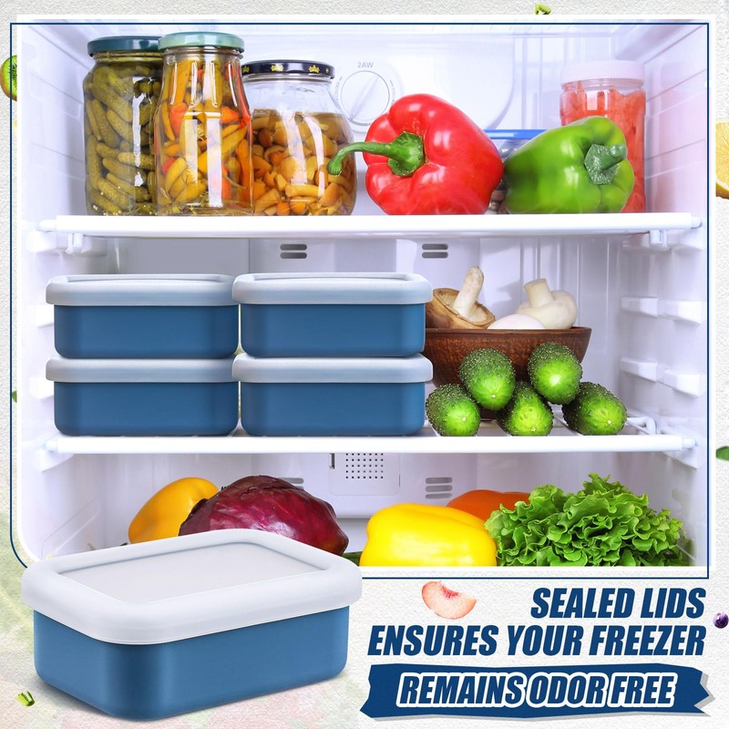 Nuogo 8 Pcs 1 Cup Silicone Freezer Containers with Lid