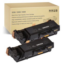 Phaser 3330 Workcentre 3335 3345 Black Extra High Capacity Toner-Cartridge Replacement for Xerox 106R03624 Toner for Phaser 3330DNI 3330 WorkCentre 3345 3335 3345DNI 3335DNI, (2 Black, 15,000 Pages)