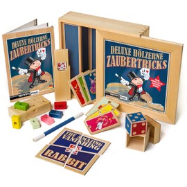 Marvin's Magic - Treasure Tricks Wooden Magic Tricks for Children | Includes Escaping Coloured Blocks, Disappearing Rabbit Illusion, Amazing Rising Cards + More