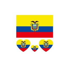 ZPDNURZL 10 Sheets Ecuador Flag Tattoos Stickers 40 Pcs Waterproof Sweat Sports National Flag Removable Fake Tattoos