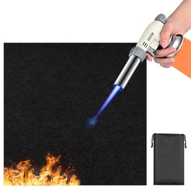 BouGPeng Fireproof Underlay 50 x 50 cm Heat Resistance Fire Protection Mat 5 mm Carbon Felt Fireproof Mat Heat Protection Mat Heat Resistant Fire Protection Mat for Gas Grill Floor Protection (Black)