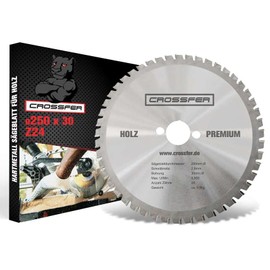 Crossfer® Circular Saw Blade for Wood, Premium Quality Carbide Circular Saw Blade for Wood Processing, Diameter 250 x 30 mm (Z24))