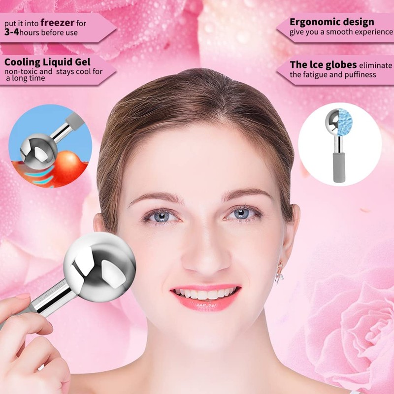 Ice Globes for Facials | Unbreakable Steel Cooling Roller |