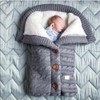 Baby Infant Sleeping Blankets with Buttons Soft Thick Fleece Knit