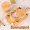 Timtopno Salt Cellar, 2PCS Salt Container Bamboo Salt and Pepper