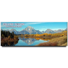 Grand Teton panoramic fridge magnet Wyoming travel souvenir