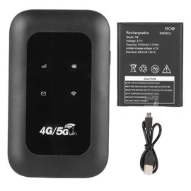 Annadue 4G WLAN Router, Portable 4G WLAN Router Plug Card 150 m Mobile WLAN Hotspot, 8 User Capacity, Does Not Support 5G WiFi. 2100 mAh (European Version
