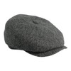 Gamble & Gunn 'Ramsden' Flat Cap Grey Herringbone Shetland Tweed