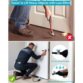 ROJUDAR 2Pack Air Wedge with 4 Plastic Wedges, Air Bags for Lifting Door Load-bearing 150Kg, Durable TPU Door Lifter for Door Window Cabinet Installation and Heavy Objects Tasks, Car Repair