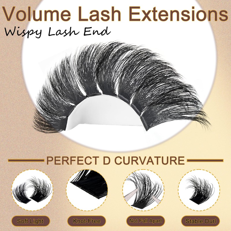Wispy Lash Clusters 10-14mm D Curly Volume Mink Short Lashes