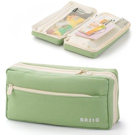 MAMUNU Large Pencil Case with 4 Compartments, Big Capacity Pencil Bag Canvas Pencil Pouch with Zipper, Pencil Pouch Aesthetic, Pencil Pen Case Bag for Office College School Teen Boys Girls Students