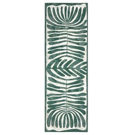TOWN & COUNTRY LUXE Livie Matisse Cutout Everwash® Washable Multi-Use Decorative Rug, Kitchen Runner Rug, Low-Profile Door Mat, Bedroom Rug and Dorm Room Rug with Non-Slip Backing, Green, 24"x72"