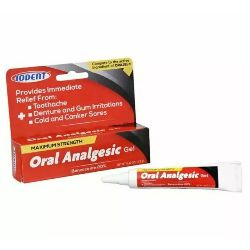 Iodent Lot 6 IODENT - MAXIMUM STRENGTH ORAL-A-GEL, BENZOCAINE 20%,