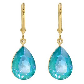 Adrianne Picard Crystals, Aretes con Cristales de Alta Calidad y con Baño de Oro de 22 Kilates.-Joyería de Mujer