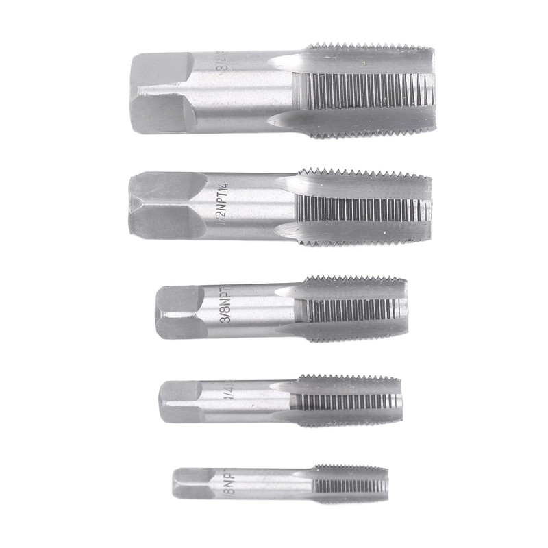 5 Piece NPT Pipe Tap Set, 3/4, 1/2, 3/8, 1/4,