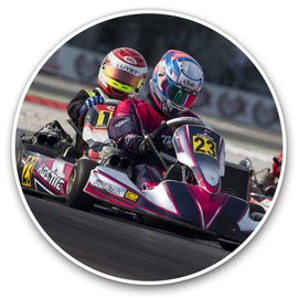 Vinyl Stickers (Set of 2) 20cm - Go Karting Racing Kart #16474