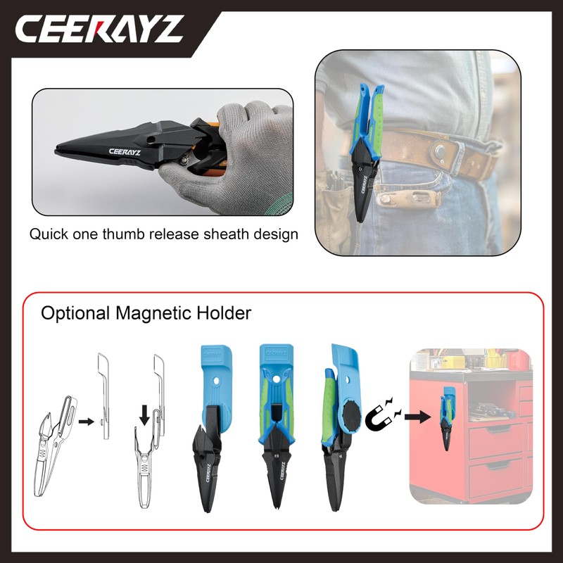 CEERAYZ 185mm Scissors All Purpose Heavy Duty, Garden Shears, Scissors