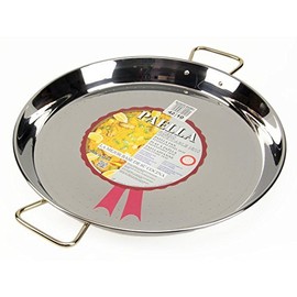 La Ideal Stainless Steel Paella Pan, Silver, 42 cm